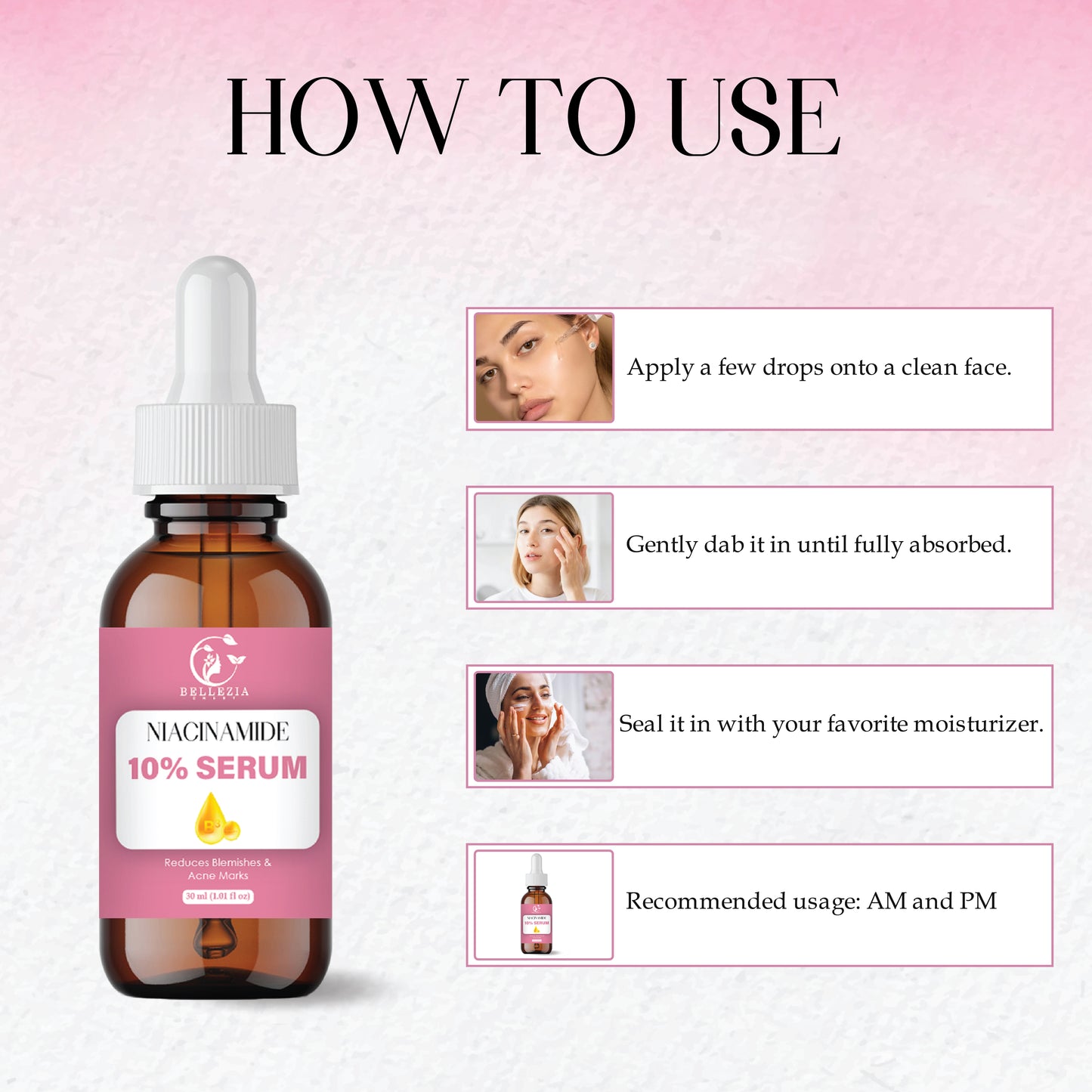 Niacinamide Face Serum for Acne Marks, Dark Spots & Oil Control | Skin Brightening & Pore Minimizing Serum | For Men & Women – 30ml